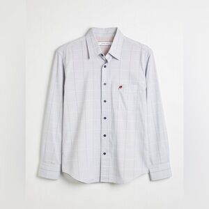 Arturo Calle Button Up Shirt Mens S Blue Slim Fit Long Sleeve Micro Pattern